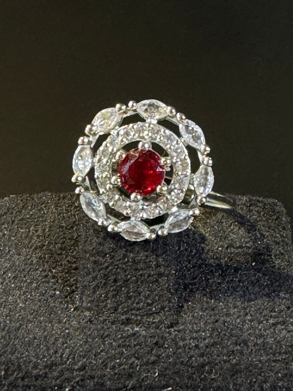 White Finish Diamond Ring