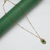Gold Plated Green Stone Pendant