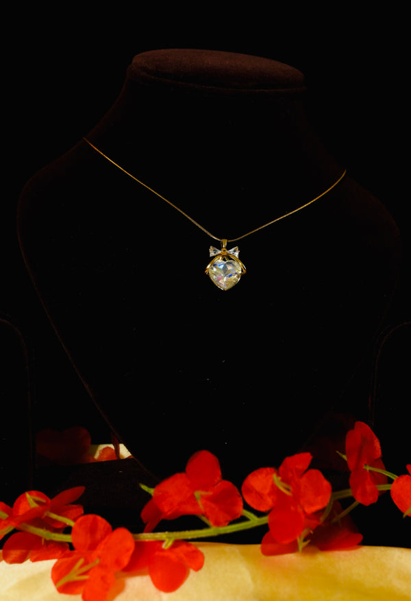 Multicolor Shine Diamond Heart Pendant Chain