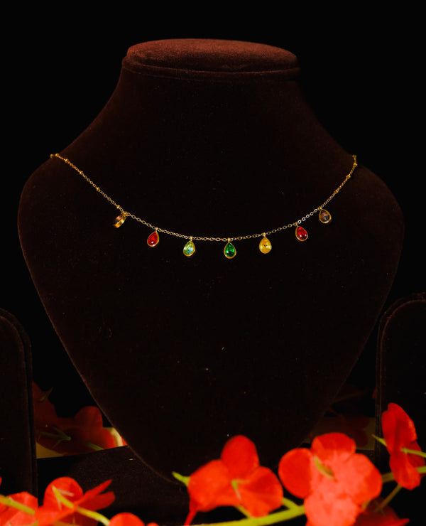 Multicolor Gold Plated Necklace