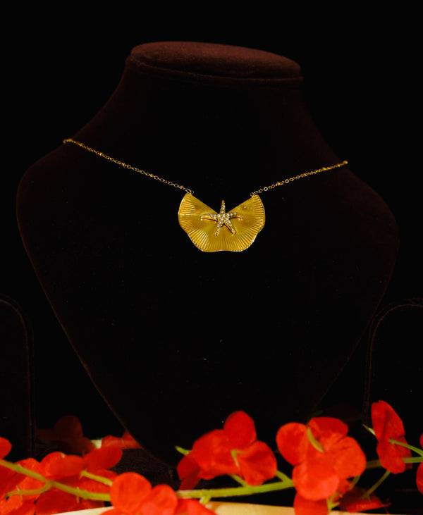 Floral Flourish Gold Plated Pendant Chain