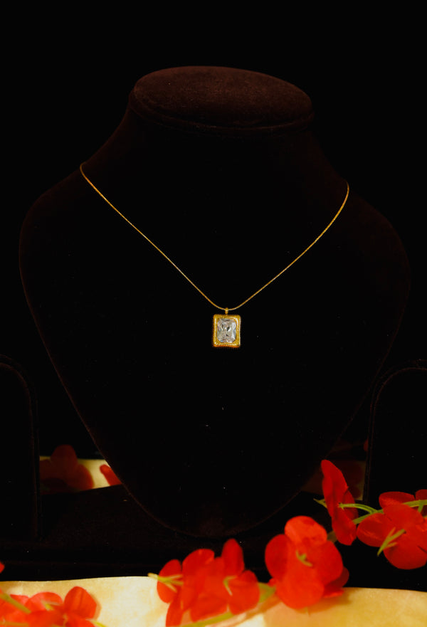 Single Diamond Rectangular Pendant