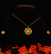 Round Shape Gold Plated Pendant Set