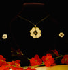 Flower With Tiny Pearls Gold Plated Pendant Set