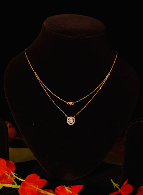 Double Chain Diamond Pendant Chain