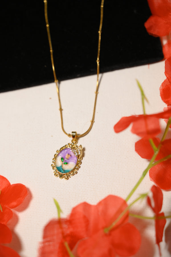 Floral Ename Pendant Chain