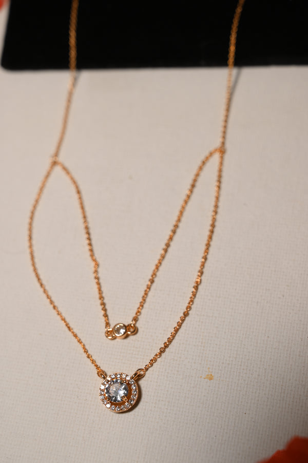 Double Chain Diamond Pendant Chain