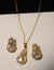 White Diamond Gold Plated Pendant Set