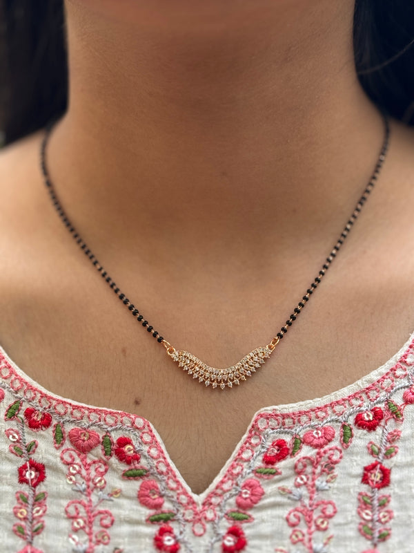 Trendy Diamond Studded Rose Gold Mangalsutra