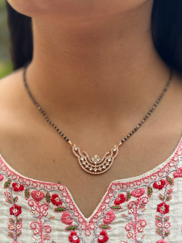 Classy Gold Plated Solitaire Diamond Mangalsutra