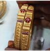 Flower Design Gold Plated Bangles