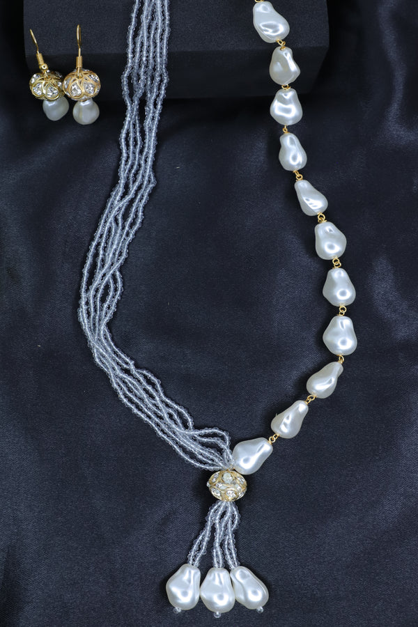 Beads And Pearls Diamond Studded Mala