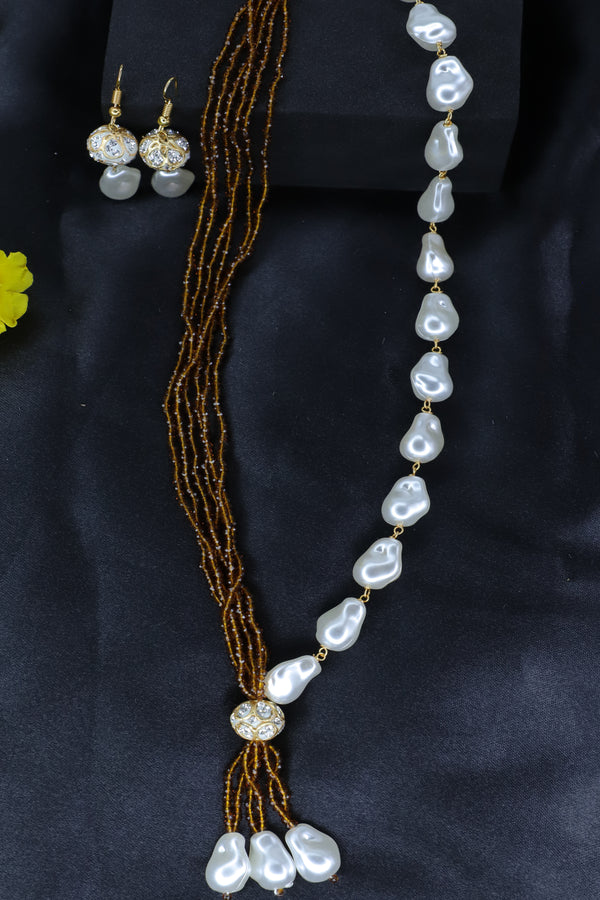 Beads And Pearls Diamond Studded Mala