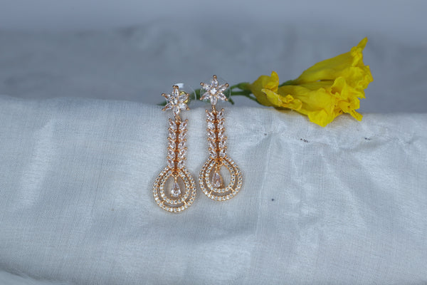 Rose Gold Plated Cubic Zirconia Earrings
