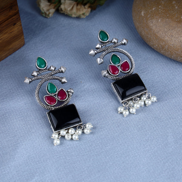 Classic Glow Silver Oxidized Earrings