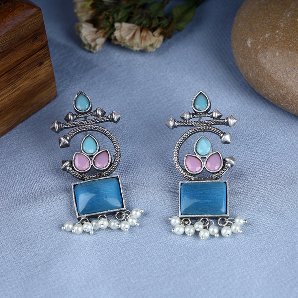 Classic Glow Silver Oxidized Earrings