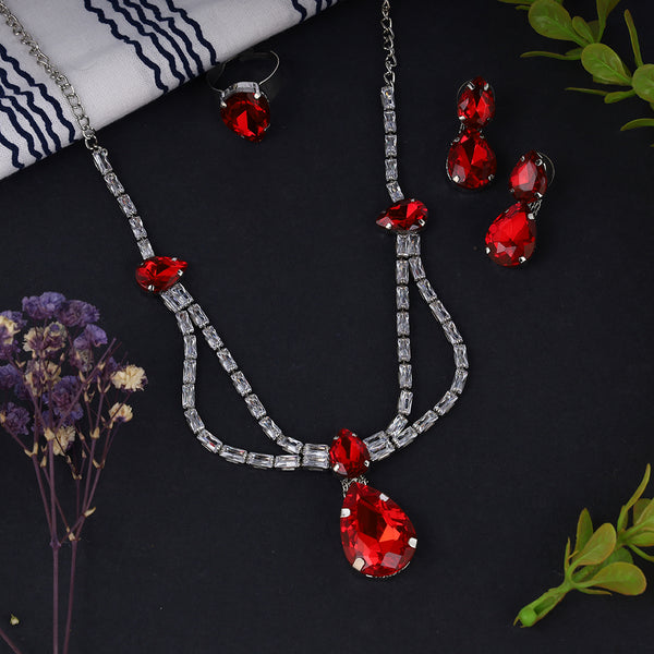 White Cubic Zirconia Stones American Diamond Set