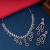 CZ Elegance Teardrop Silver Plated Necklace Set