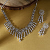 Dual Circle Sparkling AD Necklace Set