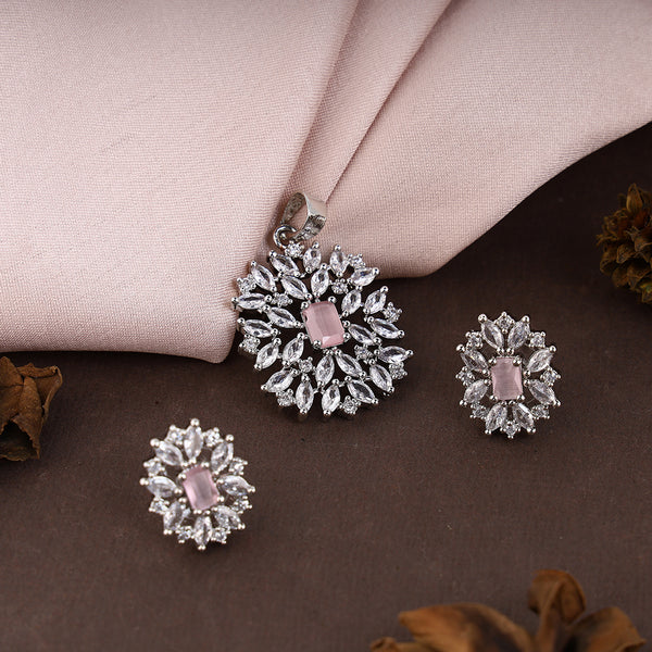 Emerald CZ Diamond Necklace Set