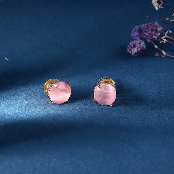 Round Shaped Stone Studded Studs