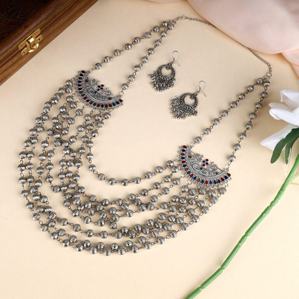 Antique Silver Beads Necklace