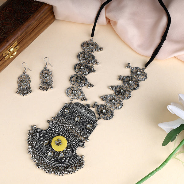 Traditional Oxidized Black Silver Necklace Set