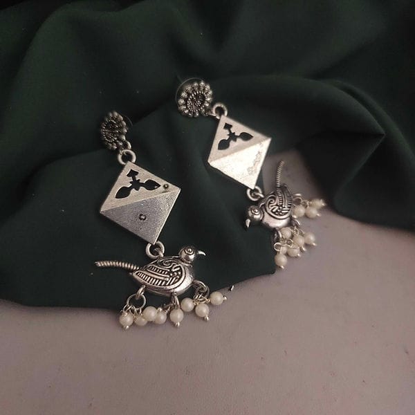 Bird Style Silver Earrings
