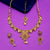 Meraki New Antique Fashionable Gold Plated necklace with Red stone