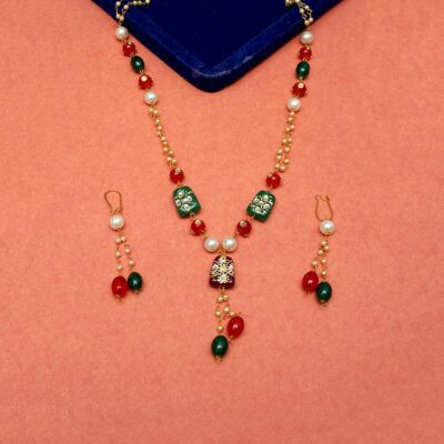 Antique Mala Necklace Set with Earrings