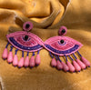 Pink Evil Eye Handmade Earrings