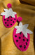 Pink Beaded Strawberry Earrings