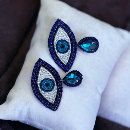 Handmade Beaded Evil Eye Earring