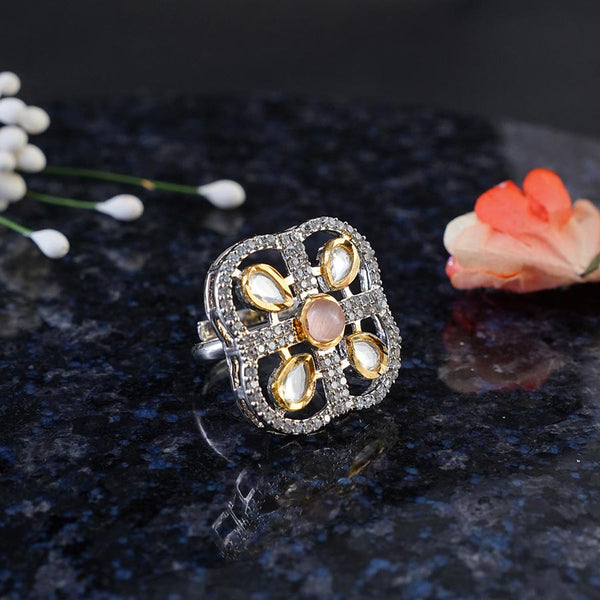 Champagne Color Square Ring Vintage Rings