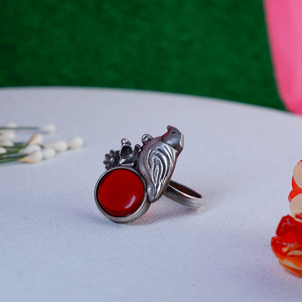 Meraki Sparrow Shape With Stone Oxidized Ring