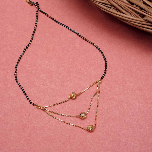 Unique Dressy Triple Layered Gold CZ Mangal sutra