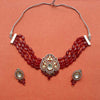 AD Maroon Beads Choker Set