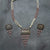 Afghani Tribal Antique Boho Pink Stone Pearl Necklace with Earrings