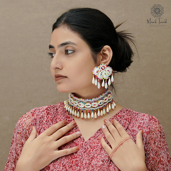 Colorful Beads Choker Set with Shells