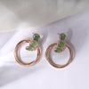 Round Cut Green Stone Earring