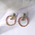 Round Cut Green Stone Earring