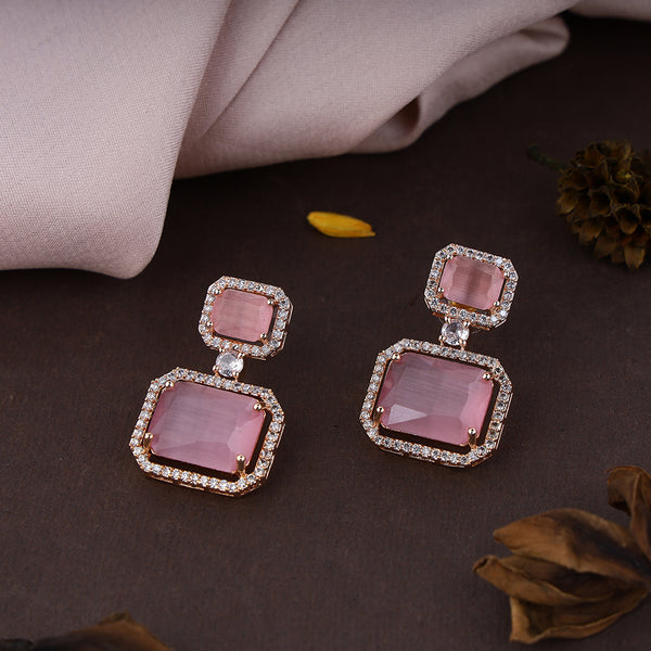 CZ Studs Drop Dangle