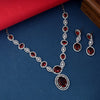 Rhodium Plated Round Shaped Necklace Set