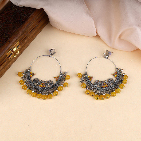 Oxidized Jhumka With Pearl Chandbali