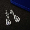 Meraki Silver American Diamond Embellish Drop Earring