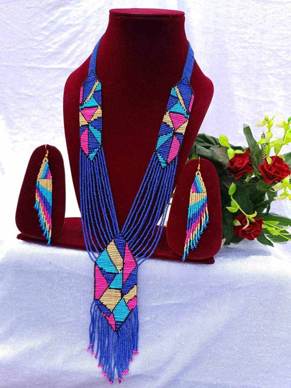 Handmade Glass Blue Necklace