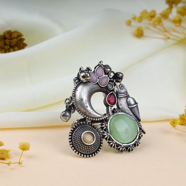 Bird Design Oxidized Ring