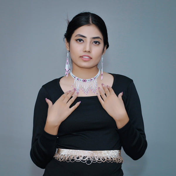 Handmade Trending Glass Beads Choker Set