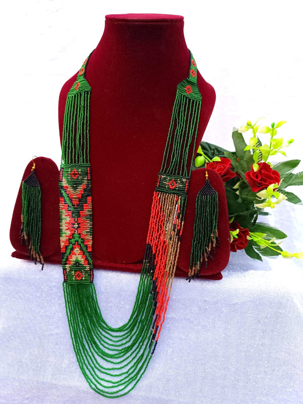 Green Ukrainian Beads Set