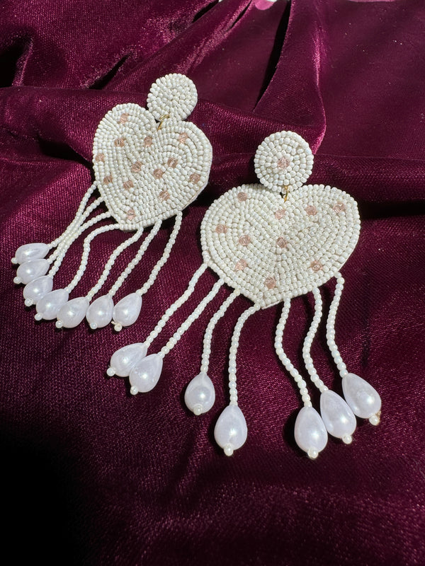 Heart shaped Beaded Earrings